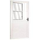 Kit com 2 Portas Social Palheta de Alumínio 210 x 90cm Linha 25 Lado Direito Esquadrias Bergamo Branco Kit com 2 Portas Social Palheta de Alumínio 210 x 90cm Linha 25 Lado Direito Esquadrias Bergamo Branco