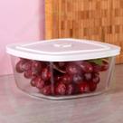 Kit com 2 Pote de Vidro c/ Tampa Quadrado 500ML Marinex