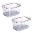 Kit com 2 Potes Herméticos Travas com Escorredor 1,2L Cinza Resistente Vedação Modular Despensa