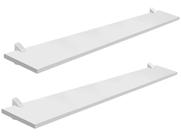 Kit com 2 Prateleira Estante MDF Branca 20x100