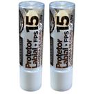 Kit Com 2 Protetor Labial e Solar Fps 15 Manteiga de Cacau Com Própolis e Vitamina E