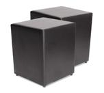 Kit com 2 Puff Quadrado Preto Decorativo 35x35cm