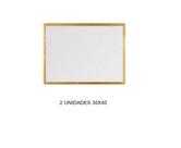 Kit com 2 Quadros Brancos com Moldura de Madeira 30x40cm