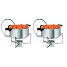 Kit Com 2 Rechaud Fogareiro Panela de Alumínio Redonda P/ Buffet Festas Mantem Comida Aquecida 5 Lts