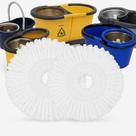 Kit Com 2 Refil de Microfibra Branco de Mop Giratório 360 Esfregão 16cm Diâmetro Condor Perfect Pro Mob Moop Mopi Limpeza Casa