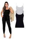 Kit Com 2 Regata Alcinha Feminina Black White