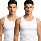 Kit com 2 Regatas Masculina Canelads Slim Fit Modelo Americano Fitness Treino Confortável