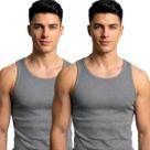 Kit com 2 Regatas Masculina Canelads Slim Fit Modelo Americano Fitness Treino Confortável Kit com 2 Regatas Masculina Canelads Slim Fit Modelo Americano Fitness Treino Confortável