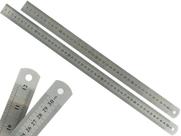 Kit Com 2 Régua Metal Inoxidável Marcação De Baixo Relevo Uso Escolar Escritório Engenheiro Profissional 40 e 50 cm