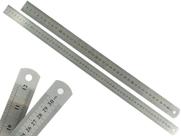 Kit Com 2 Régua Metal Inoxidável Marcação De Baixo Relevo Uso Escolar Escritório Engenheiro Profissional 40 e 60 cm
