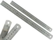 Kit Com 2 Réguas Metal Leve De Aço Inoxidável Tamanho 30 cm Marcação Baixo Relevo Escolar Escritório Engenheiro