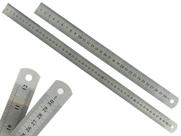 Kit Com 2 Réguas Metal Leve De Aço Inoxidável Tamanho 30 e 50 cm Marcação Baixo Relevo Escolar Escritório Engenheiro