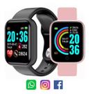 Kit com 2 Relógio Inteligente SmartWatch iOS Android Bluetooth Troca Pulseira Mult-Funções
