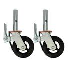 Kit com 2 Roda Para Andaime Rodízio De Borracha E Ferro 330mm 200kg