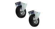 Kit com 2 rodízio fixo de borracha 125mm - 5 polegadas - jst