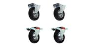 kit com 2 rodízios 4pol fixo + 2 rodízios 4pol giratório com trava - jst