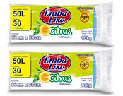Kit com 2 Saco De Lixo Embalixo 50L Perfumado Citrus