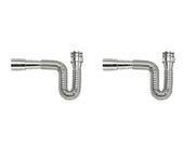 Kit Com 2 Sifão Sanfonado Cozinha Lavatório Tanque Cromado