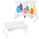 Kit com 2 Suporte de Mesa Dobrável Porta Mangas Bisnaga Mesinha Portátil Para Sacos De Confeitar