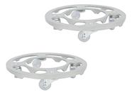 Kit Com 2 Suportes P/ Vaso 30cm Com Rodízio Silicone Em Gel