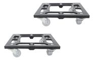 Kit Com 2 Suportes Para Vaso 25cm Quadrado Com Rodinhas Kit Com 2 Suportes Para Vaso 25cm Quadrado Com Rodinhas