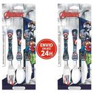 Kit Com 2 Talher Infantil Frozen Inox Simonaggio Disney Garfo e Faca