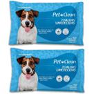 Kit com 2 Toalhas Lenços Umedecidos Para Pet Cães Gatos