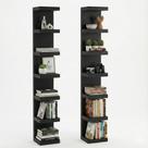 Kit com 2 torres de parade organizador livros estante vertical decoração premium albergoni preto