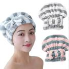Kit com 2 Touca De Cabelo Listrada em Microfibra Elástica Pós Banho Alta Qualidade Toque Macio Super Absorvente