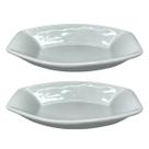 Kit Com 2 Travessas Média 450mL Porcelana Branca Linha Hotel