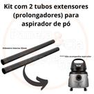 Kit com 2 Tubos Prolongadores (extensores) para aspirador de pó de 32mm Kit com 2 Tubos Prolongadores (extensores) para aspirador de pó de 32mm
