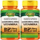 Kit Com 2 Un Vitamina B12 Pura Alto Teor De Cianocobalamina 450mg 120 Capsulas Vegano Unilife