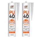 Kit Com 2 Unidades Adesivo Poliuretano Orbiflex PU40 Uso Geral Pintável Após Cura Flexível Excelente