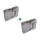 Kit com 2 unidades de dobradiças 1010 para união vidro e vidro central