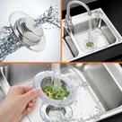 Kit Com 2 Unidades De Ralo Para Pia Aço Inox Borda Válvula Americana 9 Cm Grande