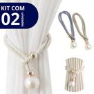 Kit Com 2 Unidades Prendedor de Cortina Com Perola Luxo - Ideal para Sala, Quartos