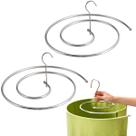 Kit com 2 Varal Cabide Espiral Cromado 43cm Para Lençol Toalha Roupa de Cama Até 2m Cromado Otimizador de Espaços