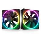 Kit com 2 Ventoinhas NZXT F140RGB Duo ,140mm, Led RGB, Preto - RF-D14DF-B1