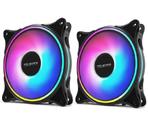 Kit com 2 Ventoinhas WIND RGB Rainbow 120MM Preto
