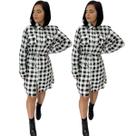 Kit Com 2 Vestido Xadrez Feminino Camisa Camisão Com Cinto