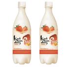 Kit com 2 Vinhos de Arroz Coreano Makgeolli Morango 750ml