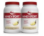 Kit com 2 whey fort vitafor 900gr whey protein sabor baunilha Kit com 2 whey fort vitafor 900gr whey protein sabor baunilha