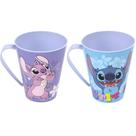 Kit com 2 Xícaras Caneca Infantil Lilo Stitch 360ml para Refrigerante Suco Café