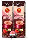 Kit com 20 Cápsulas Café Cappuccino Napolitano 3 Três Corações, com Chocolate, Morango e Baunilha