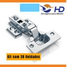 Kit Com 20 Dobradiça Pistão Calço Fixo Inox Curva