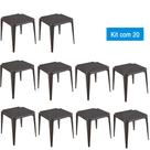 Kit com 20 Mesas de Plástico Monobloco Preta