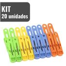 Kit com 20 Pregadores de Plástico Coloridos Prendedores para Varal