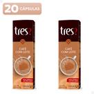 Kit com 20x Cápsulas Café com Leite Cremoso 3 Três Corações Pingado e Adocicado