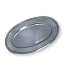 Kit Com 24 Bandejas Travessa de Inox Oval Rasa Grande 50cm