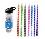 Kit com 24 Canetas Cores Sortidas Esferográfica Spiro 0,7mm